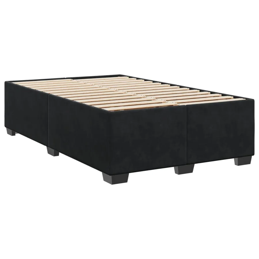 Sommier à lattes de lit avec matelas noir 120x190 cm velours - 8