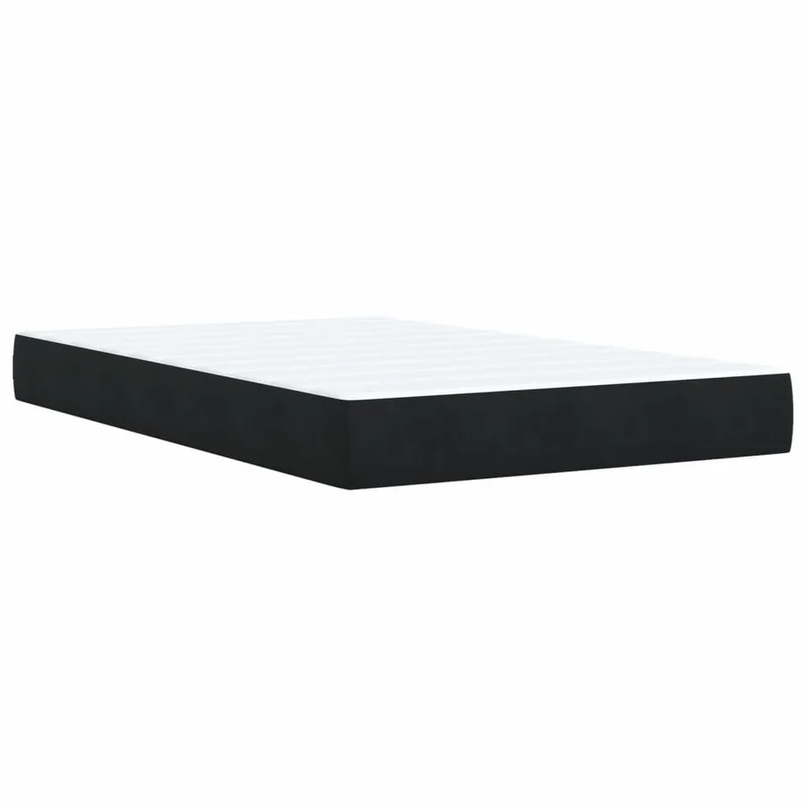 Sommier à lattes de lit avec matelas noir 120x190 cm velours - 9