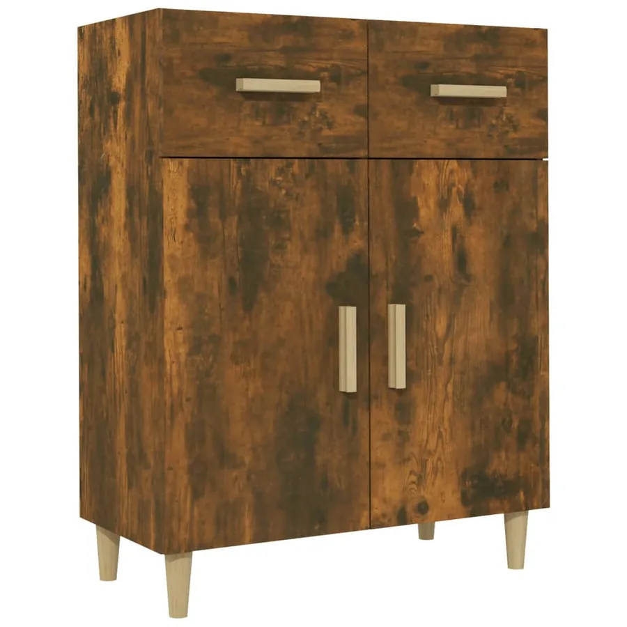Buffet Chêne fumé 69,5x34x89 cm Bois d'ingénierie - 2