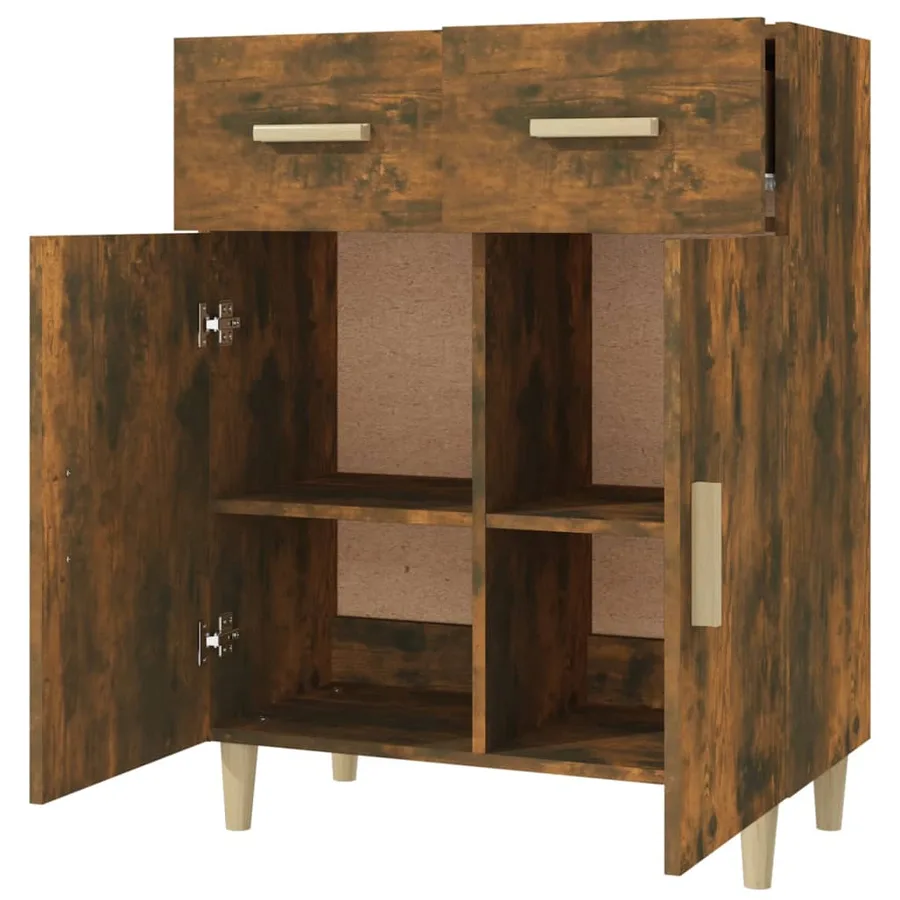 Buffet Chêne fumé 69,5x34x89 cm Bois d'ingénierie - 4