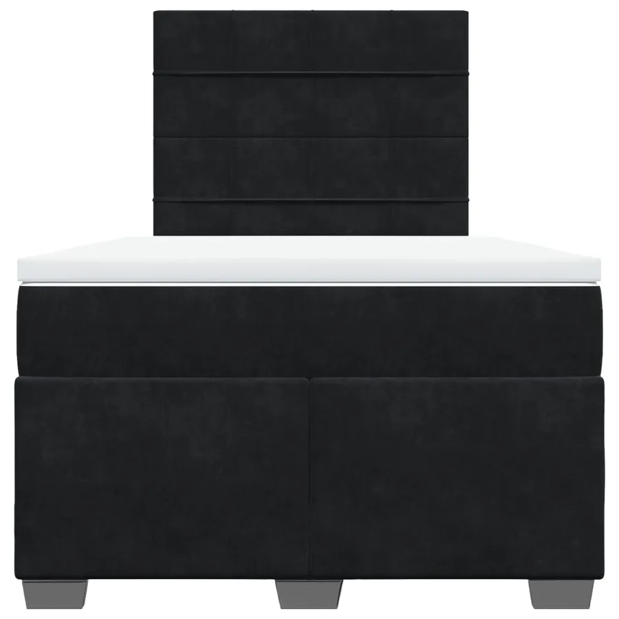 Sommier à lattes de lit avec matelas noir 120x190 cm velours - 4