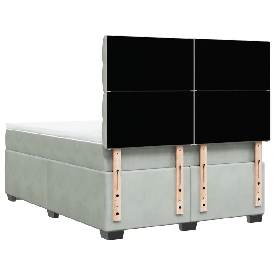 Sommier à lattes de lit et matelas Gris clair 140x190cm Velours - 10