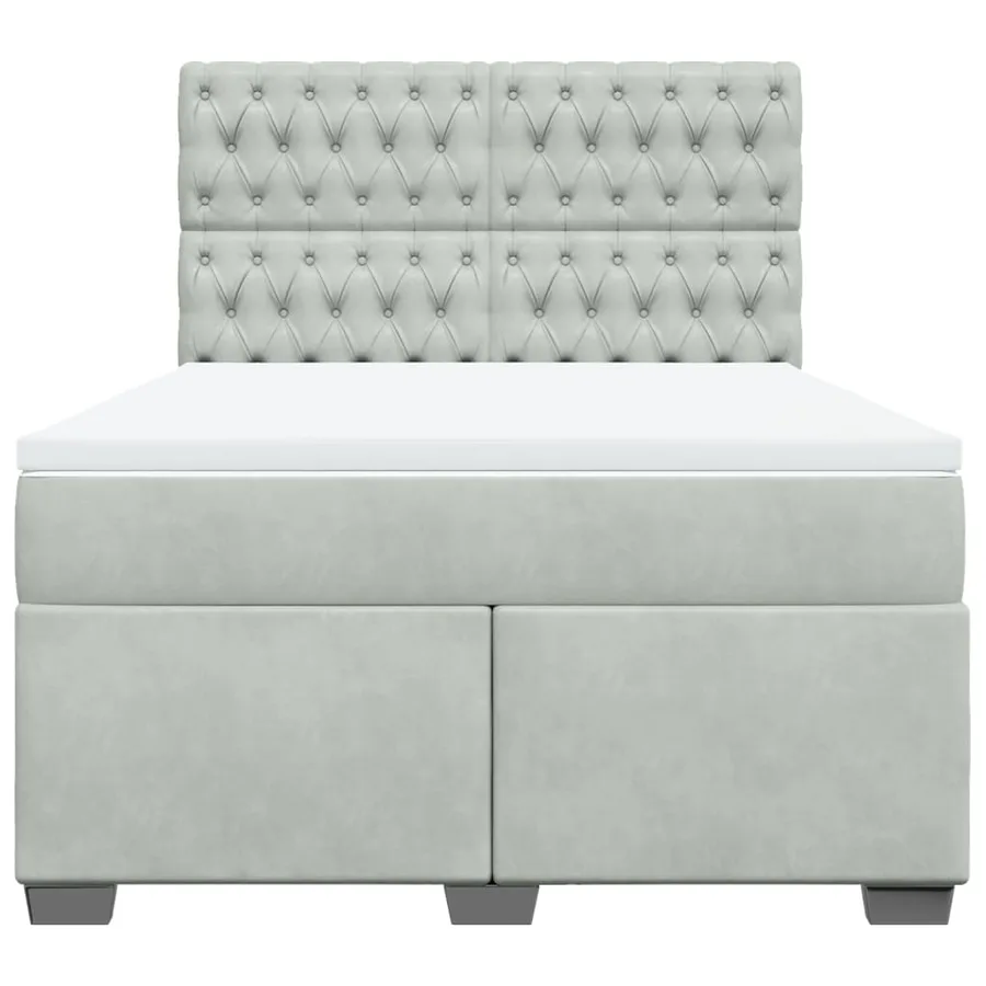 Sommier à lattes de lit et matelas Gris clair 140x190cm Velours - 4