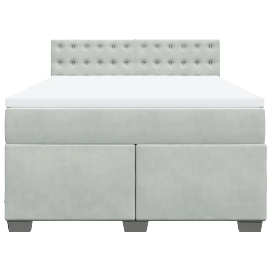 Sommier à lattes de lit et matelas Gris clair 140x190cm Velours - 4