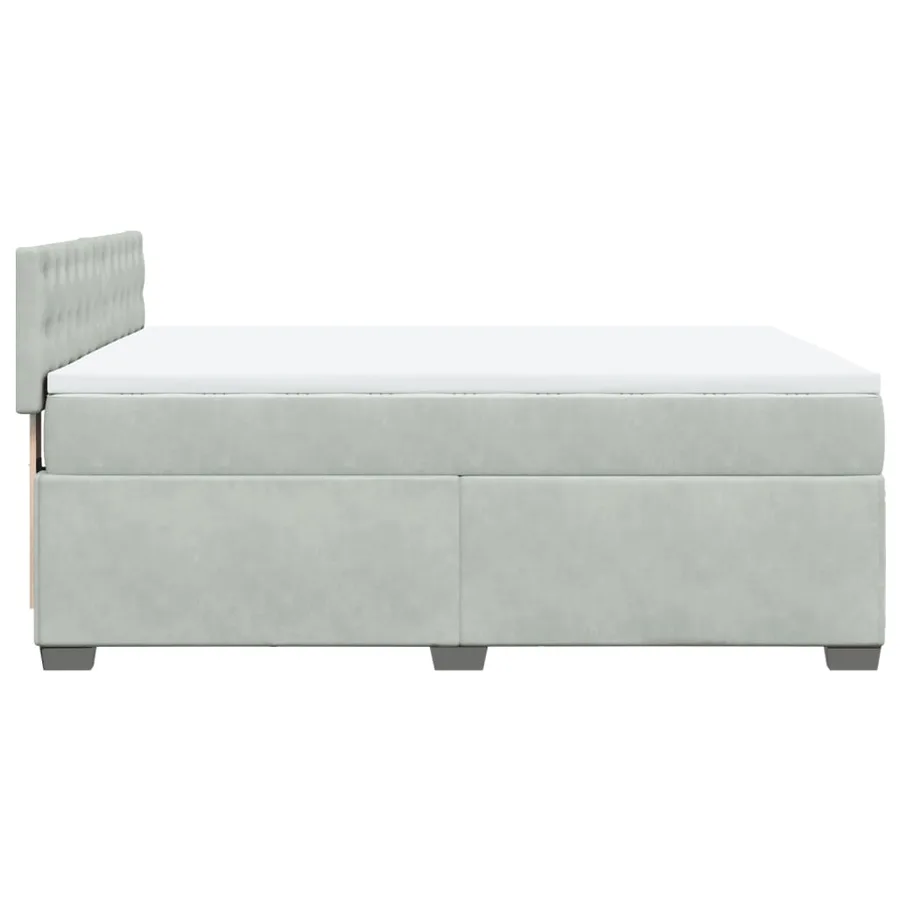 Sommier à lattes de lit et matelas Gris clair 140x190cm Velours - 9