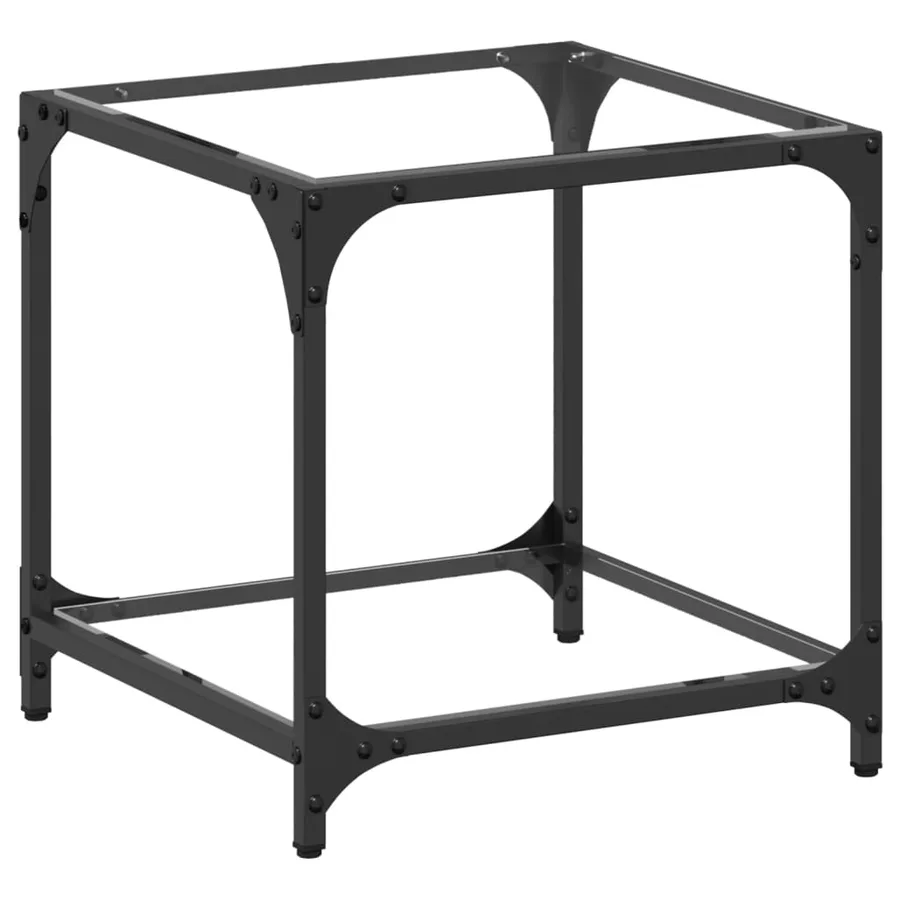 Table basse avec dessus en verre transparent 40x40x40 cm acier - 2