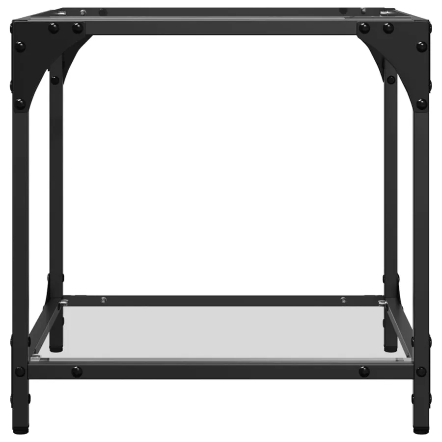 Table basse avec dessus en verre transparent 40x40x40 cm acier - 5