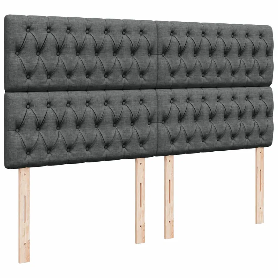 Sommier à lattes de lit avec matelas Gris foncé 200x200cm Tissu - 7