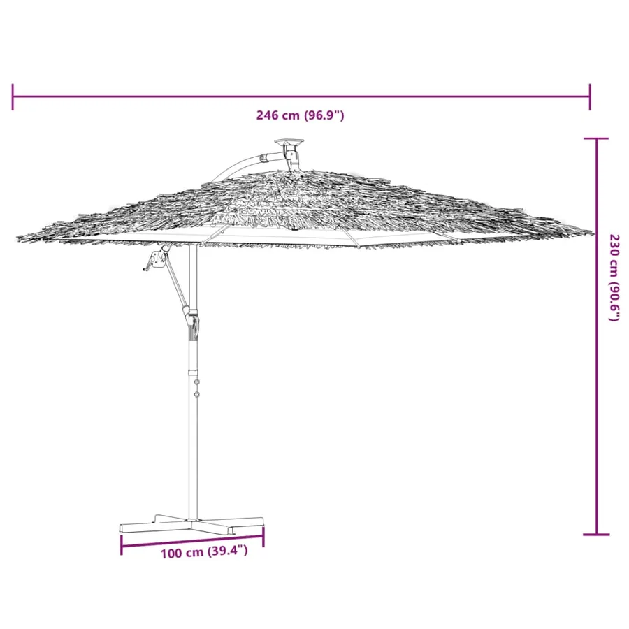 Parasol de jardin avec mât en acier bleu 246x246x230 cm - 13