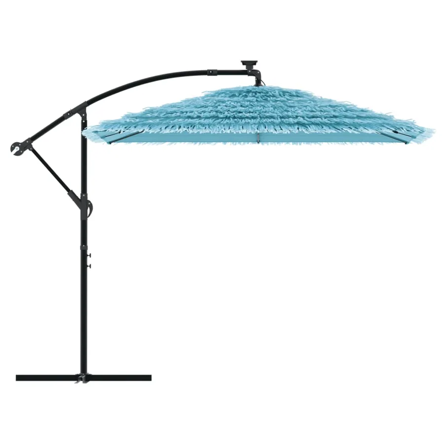 Parasol de jardin avec mât en acier bleu 246x246x230 cm - 4