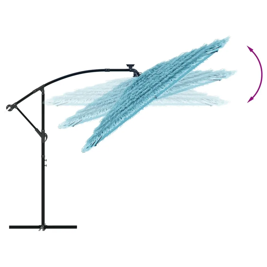 Parasol de jardin avec mât en acier bleu 246x246x230 cm - 7