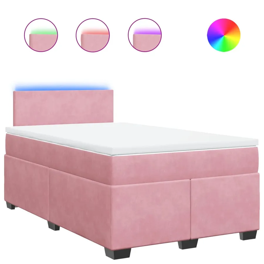 Sommier à lattes de lit avec matelas Rose 120x200 cm Velours - 2