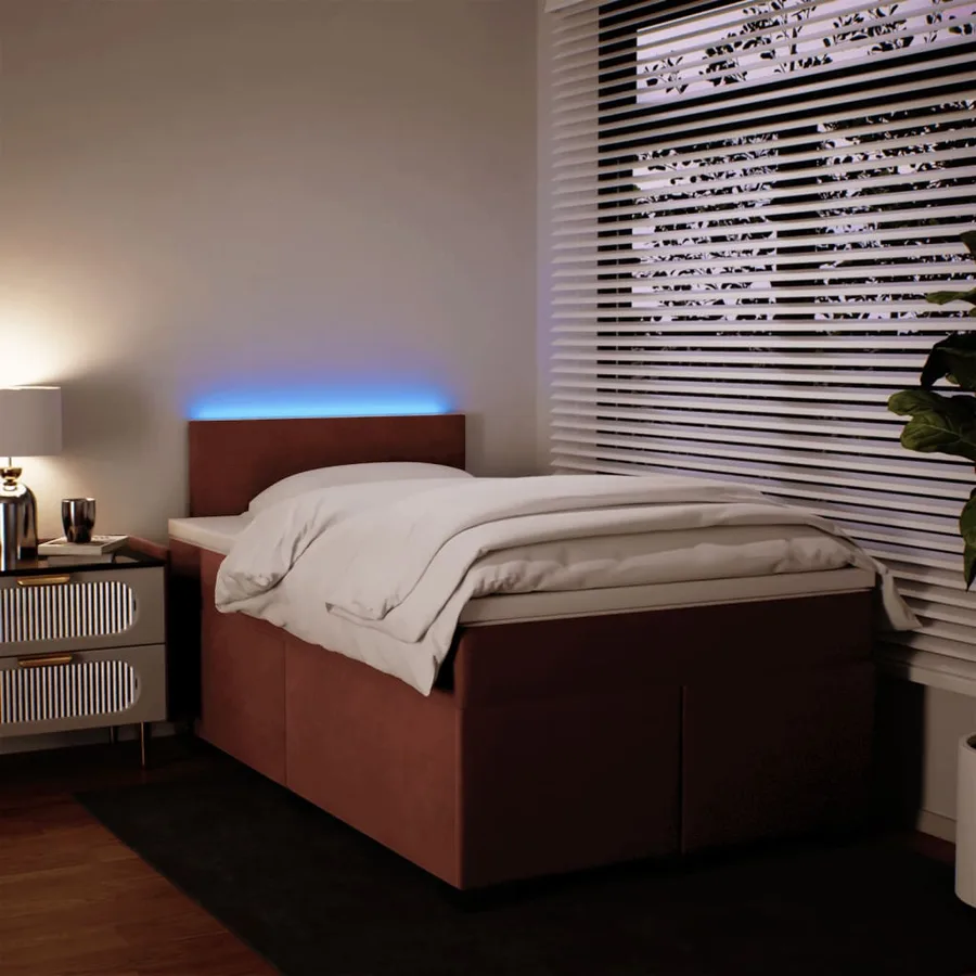 Sommier à lattes de lit avec matelas Rose 120x200 cm Velours - 5