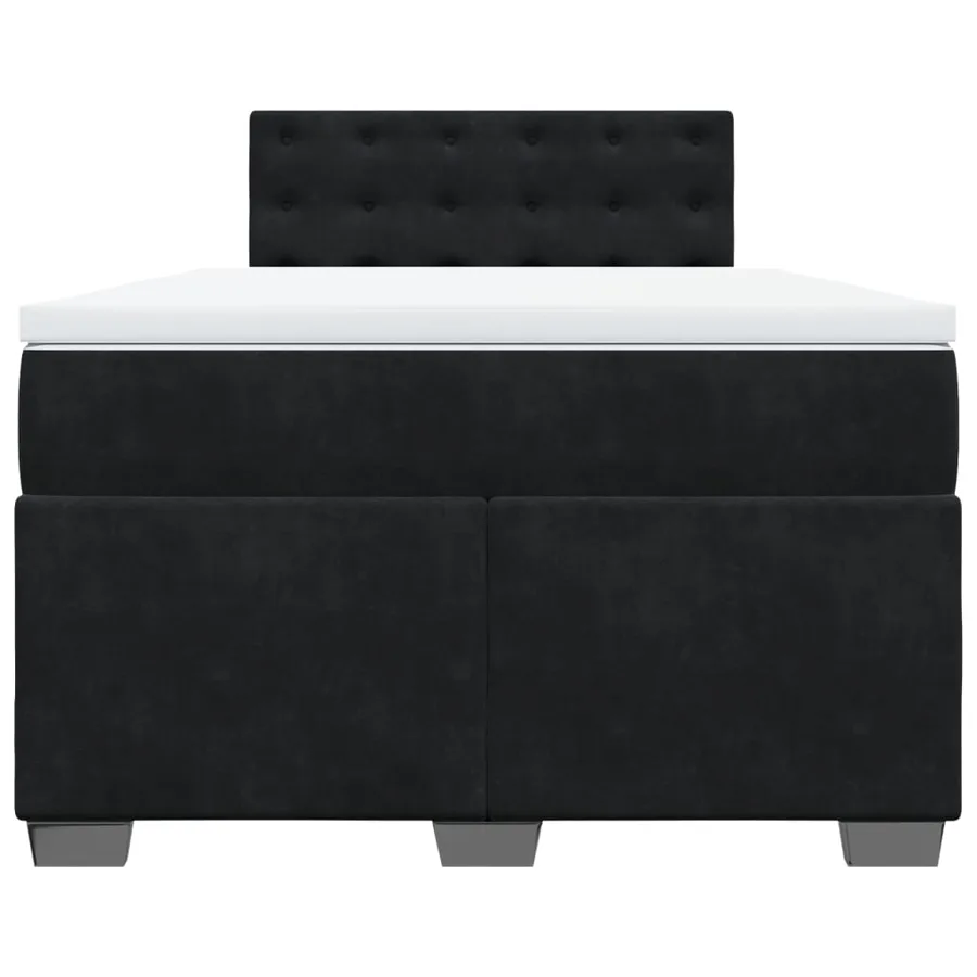 Sommier à lattes de lit avec matelas Noir 120x200 cm Velours - 4