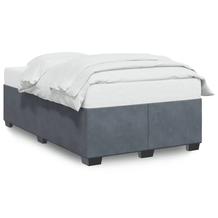 Cadre de lit sans matelas gris foncé 120x200 cm velours - 2