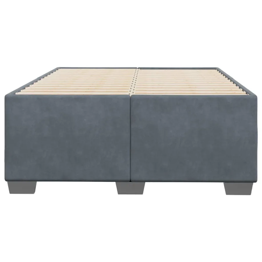 Cadre de lit sans matelas gris foncé 120x200 cm velours - 4