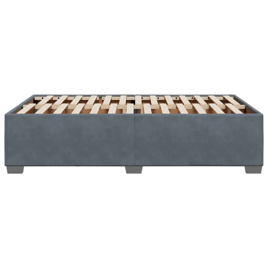 Cadre de lit sans matelas gris foncé 120x200 cm velours - 5
