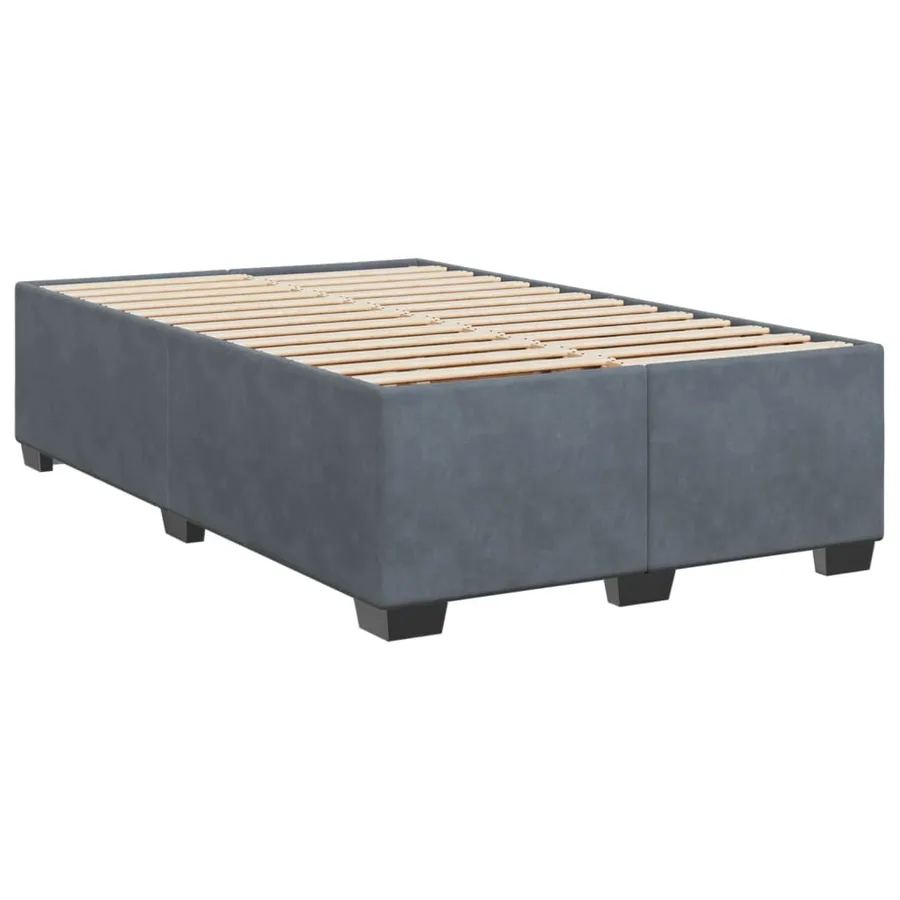 Cadre de lit sans matelas gris foncé 120x200 cm velours - 6