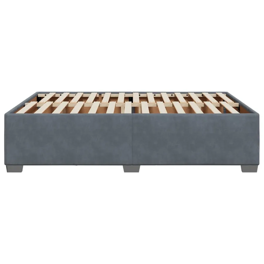 Cadre de lit sans matelas gris foncé 140x190 cm velours - 5