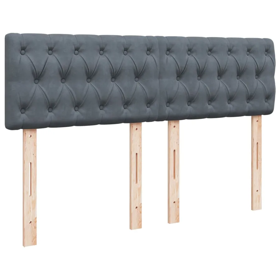 Sommier à lattes de lit et matelas Gris foncé 140x190cm Velours - 8