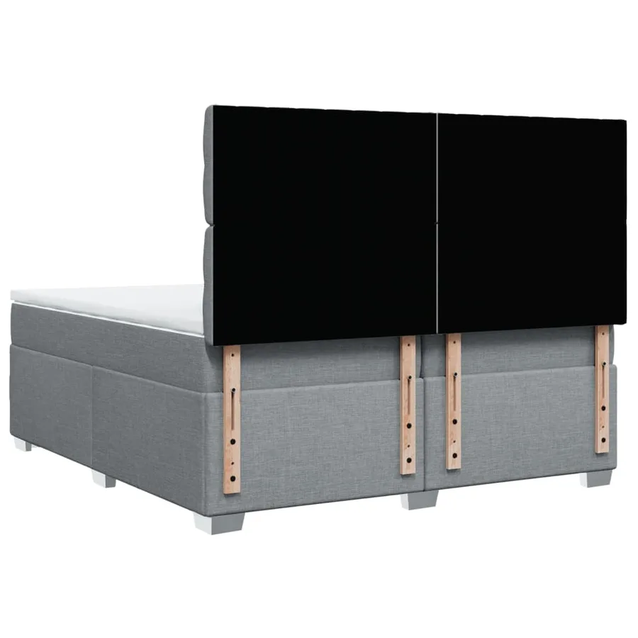 Sommier à lattes de lit avec matelas Gris clair 200x200cm Tissu - 10