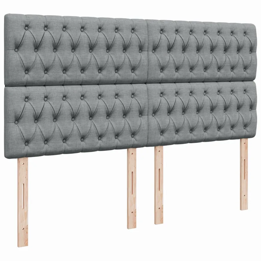 Sommier à lattes de lit avec matelas Gris clair 200x200cm Tissu - 8