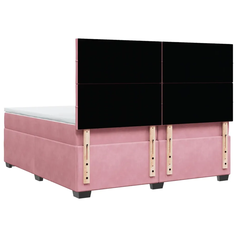 Sommier à lattes de lit avec matelas Rose 200x200 cm Velours - 10