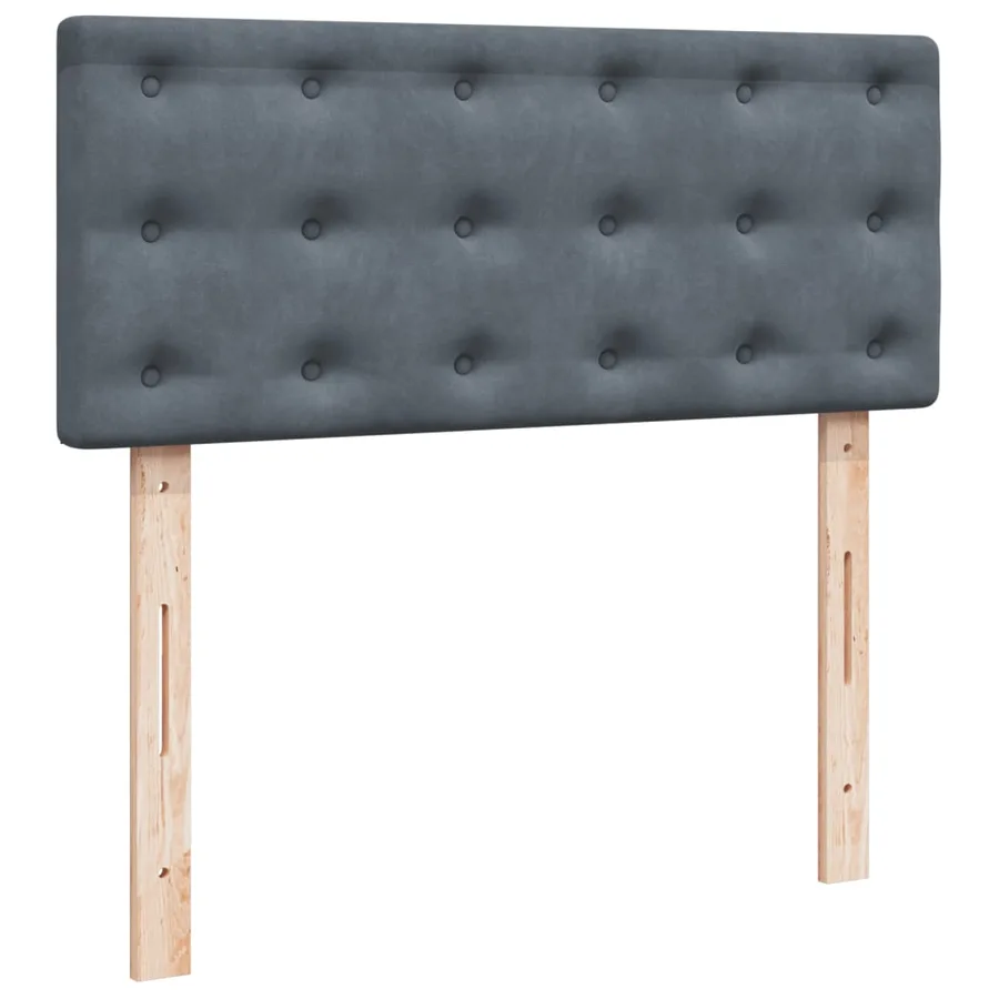 Sommier à lattes de lit et matelas Gris foncé 120x200cm Velours - 10