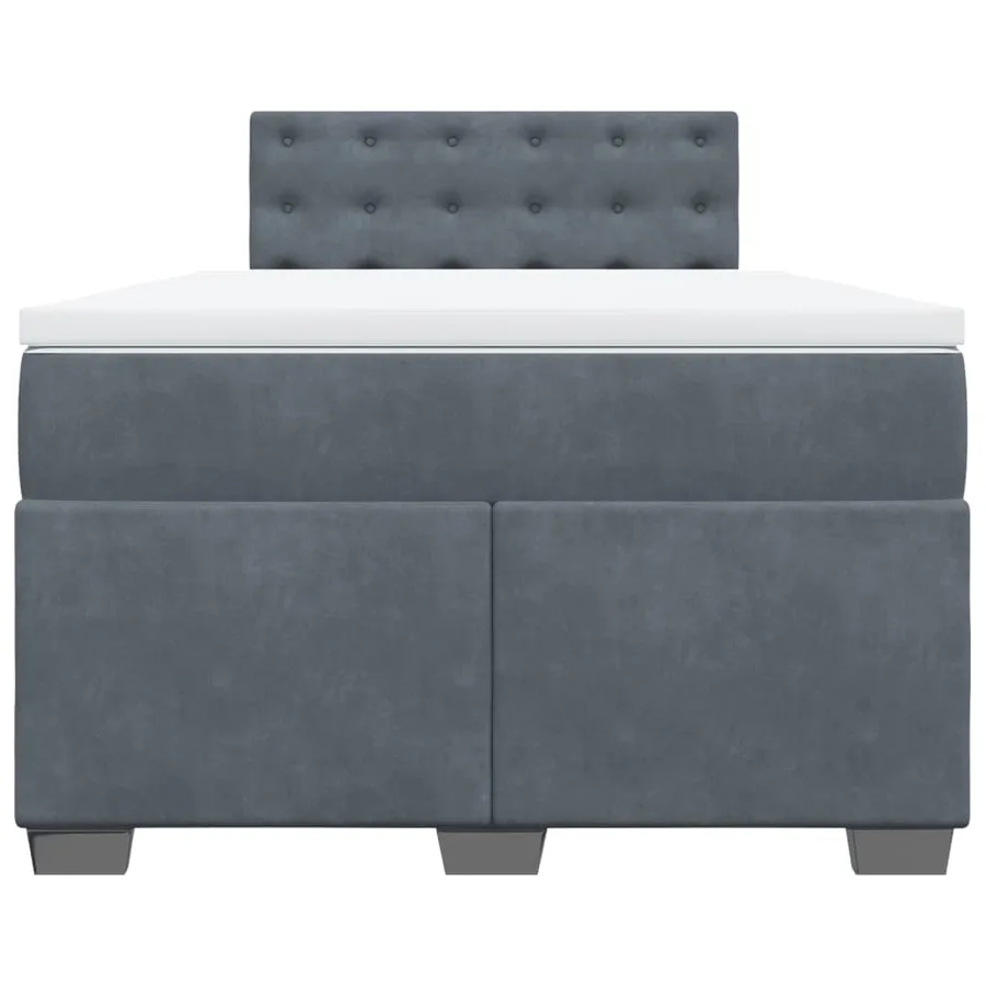 Sommier à lattes de lit et matelas Gris foncé 120x200cm Velours - 6