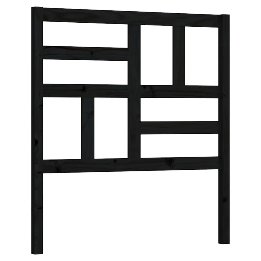 Tête de lit Noir 96x4x104 cm Bois massif de pin - 2