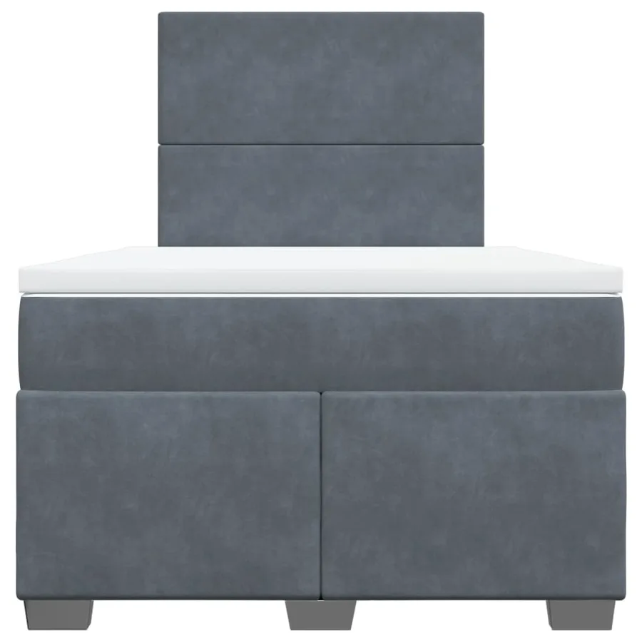 Sommier à lattes de lit et matelas gris foncé 120x190cm velours - 6