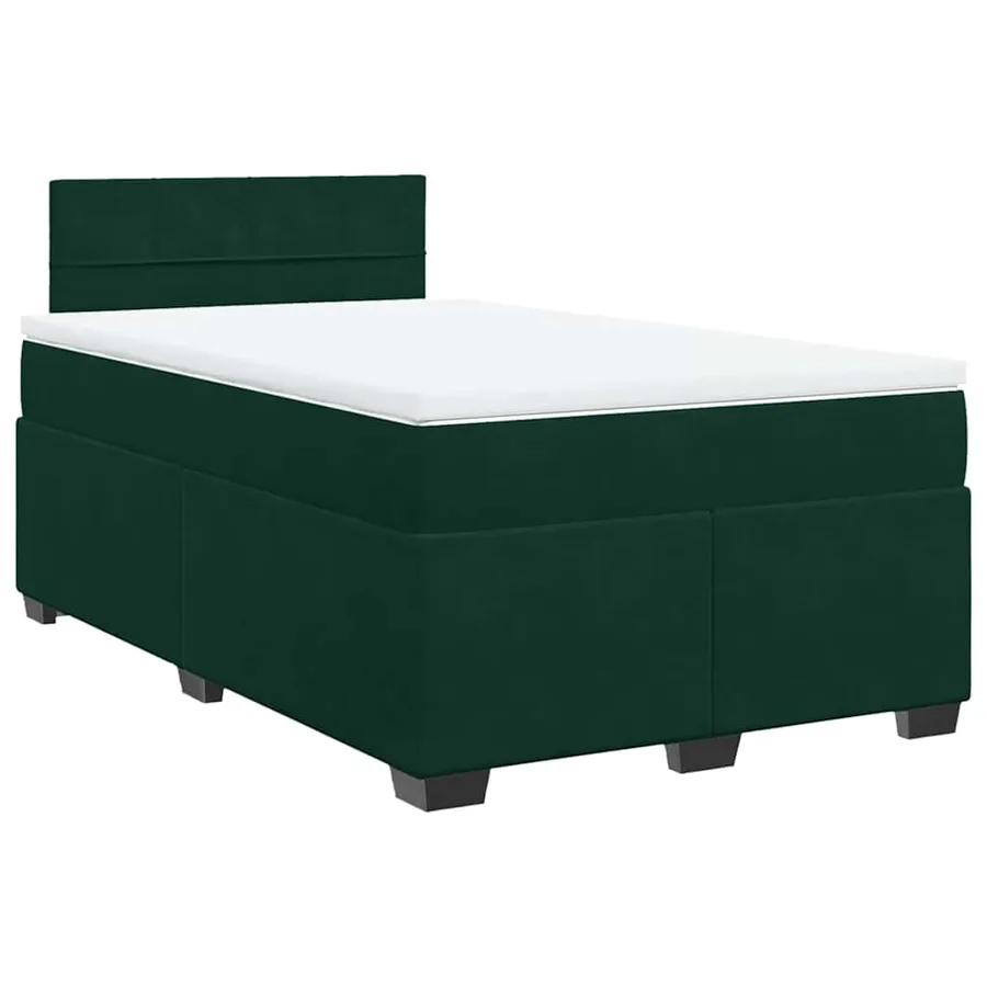 Sommier à lattes de lit avec matelas vert foncé 120x190 cm - 2