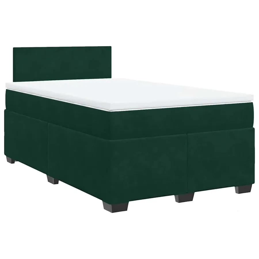 Sommier à lattes de lit avec matelas vert foncé 120x190 cm - 3