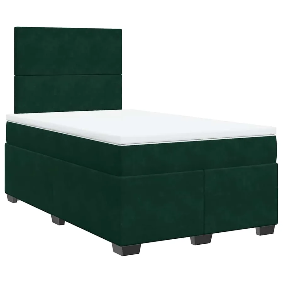 Sommier à lattes de lit avec matelas vert foncé 120x190 cm - 2