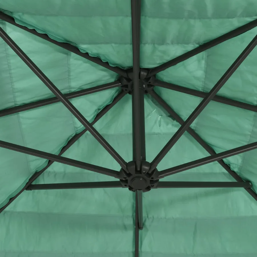 Parasol de jardin avec mât en acier vert 288x288x225 cm - 7