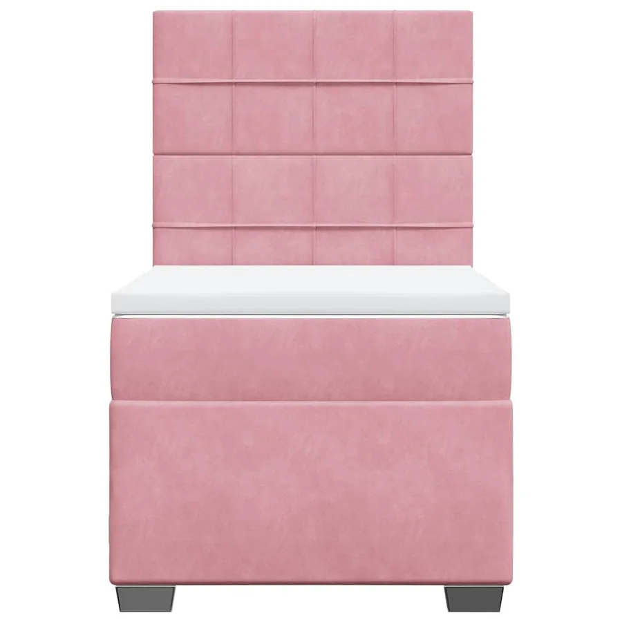 Sommier à lattes de lit avec matelas Rose 100x200 cm Velours - 7