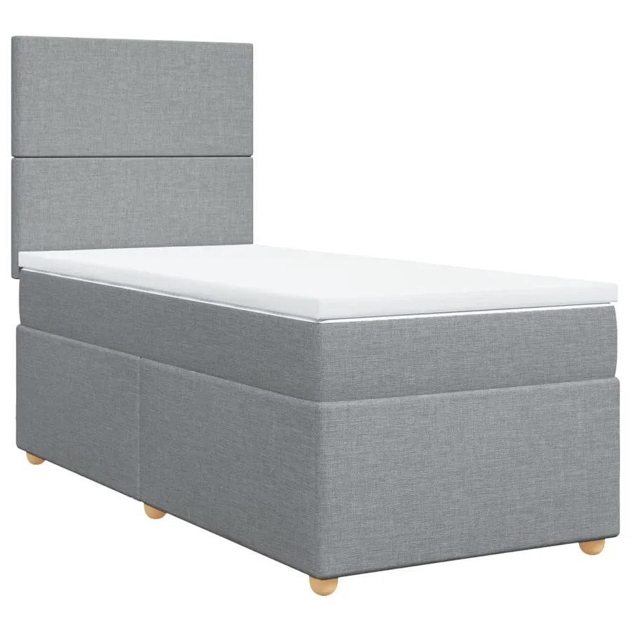 Sommier à lattes de lit avec matelas gris clair 80x200 cm tissu - 3