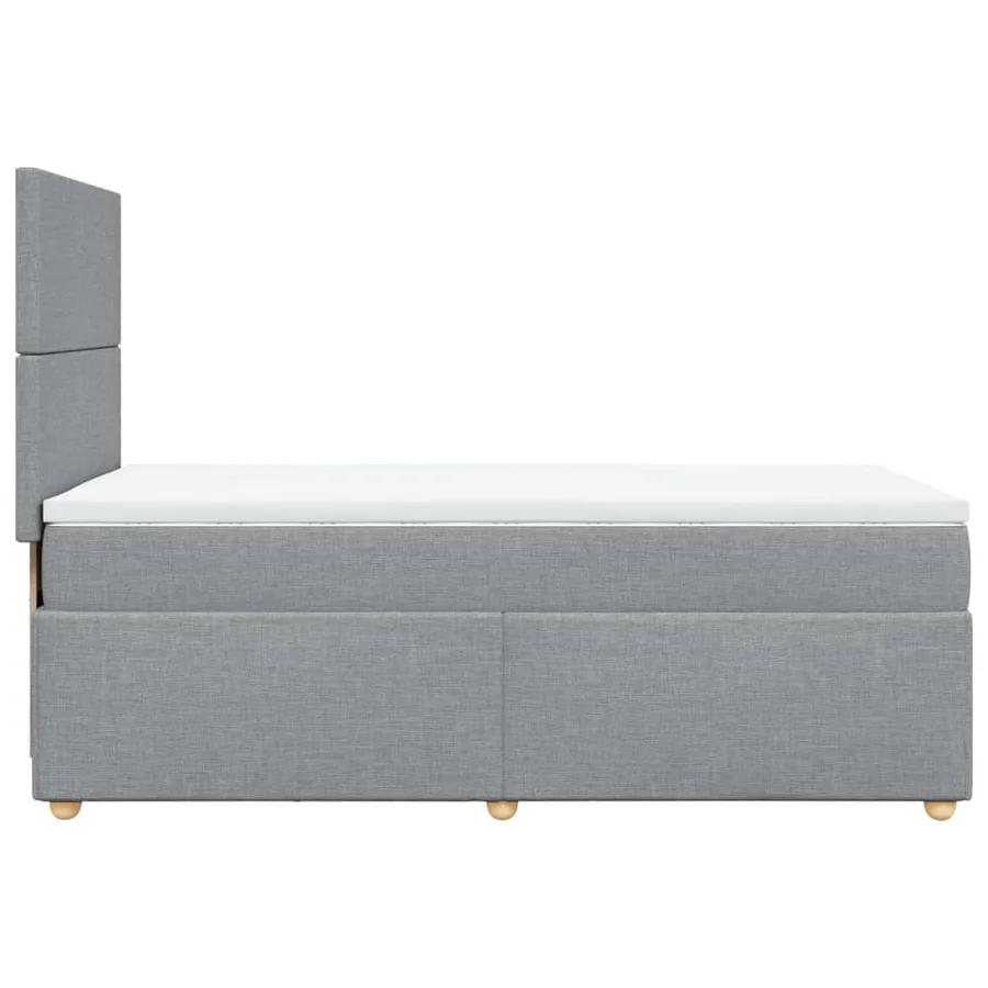 Sommier à lattes de lit avec matelas gris clair 80x200 cm tissu - 7
