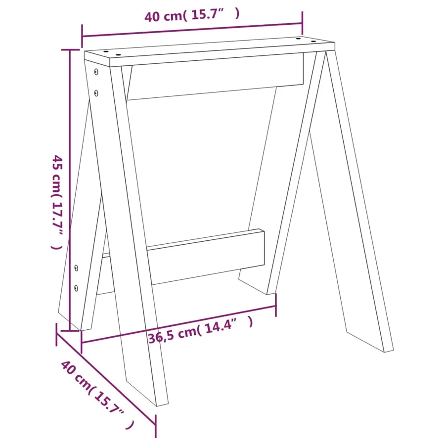 Tabourets lot de 2 marron miel 40x40x45 cm bois massif de pin - 9