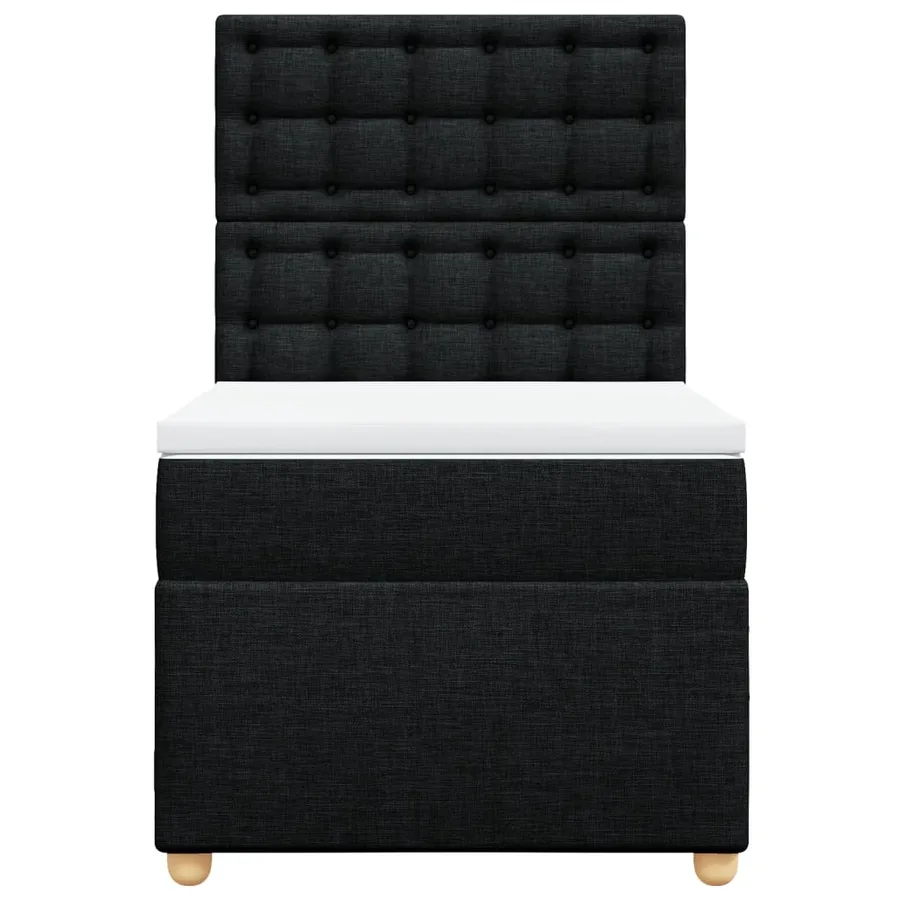 Sommier à lattes de lit et matelas Noir 80x200 cm Tissu - 4