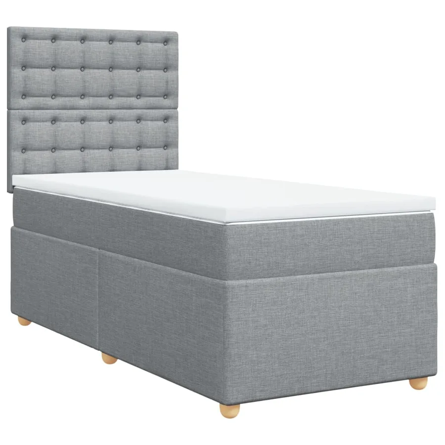 Sommier à lattes de lit avec matelas gris clair 80x200 cm tissu - 2