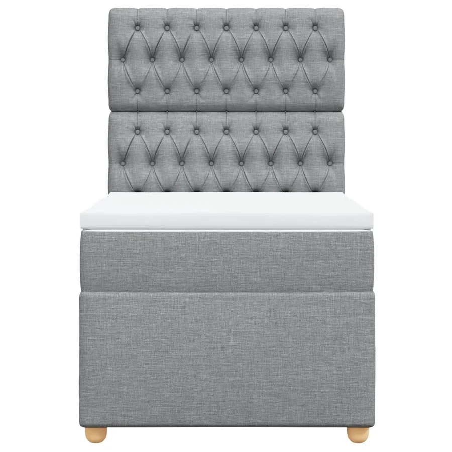 Sommier à lattes de lit avec matelas gris clair 80x200 cm tissu - 4