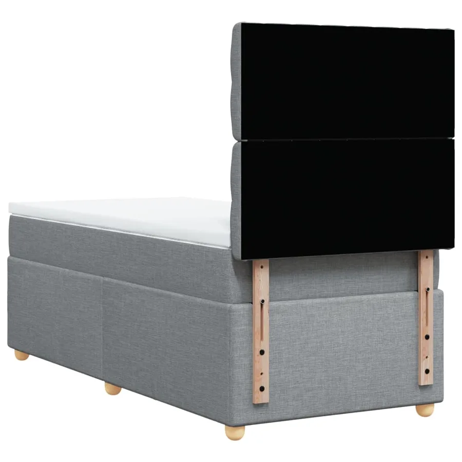 Sommier à lattes de lit avec matelas gris clair 80x200 cm tissu - 6