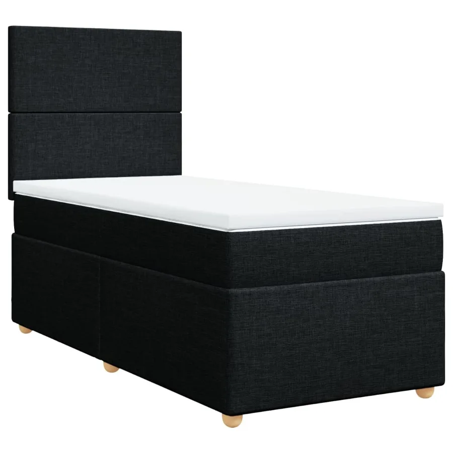 Sommier à lattes de lit et matelas Noir 80x200 cm Tissu - 3