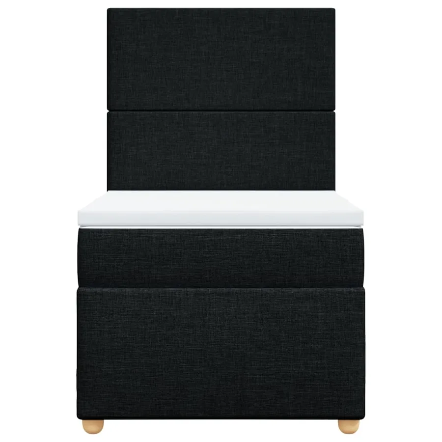 Sommier à lattes de lit et matelas Noir 80x200 cm Tissu - 6