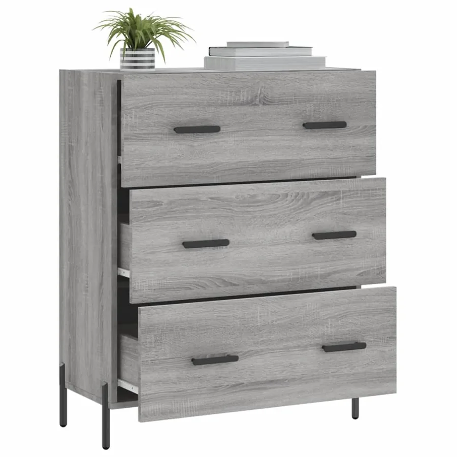 Buffet sonoma gris 69,5x34x90 cm bois d'ingénierie - 4
