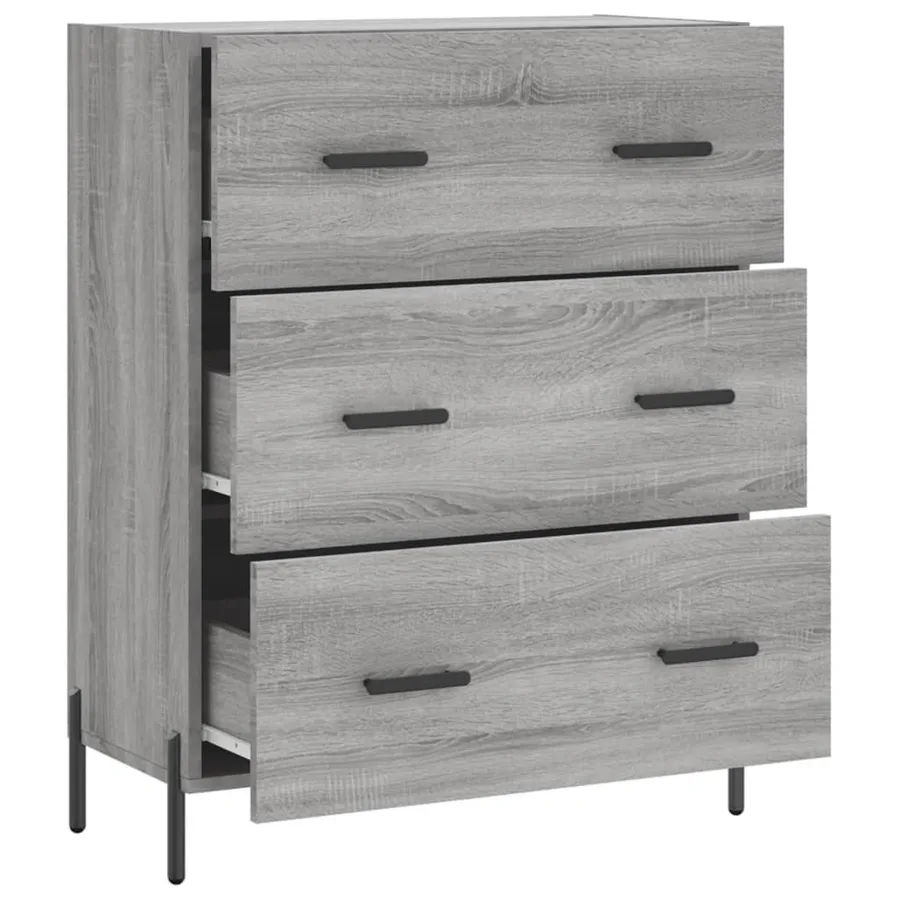 Buffet sonoma gris 69,5x34x90 cm bois d'ingénierie - 6