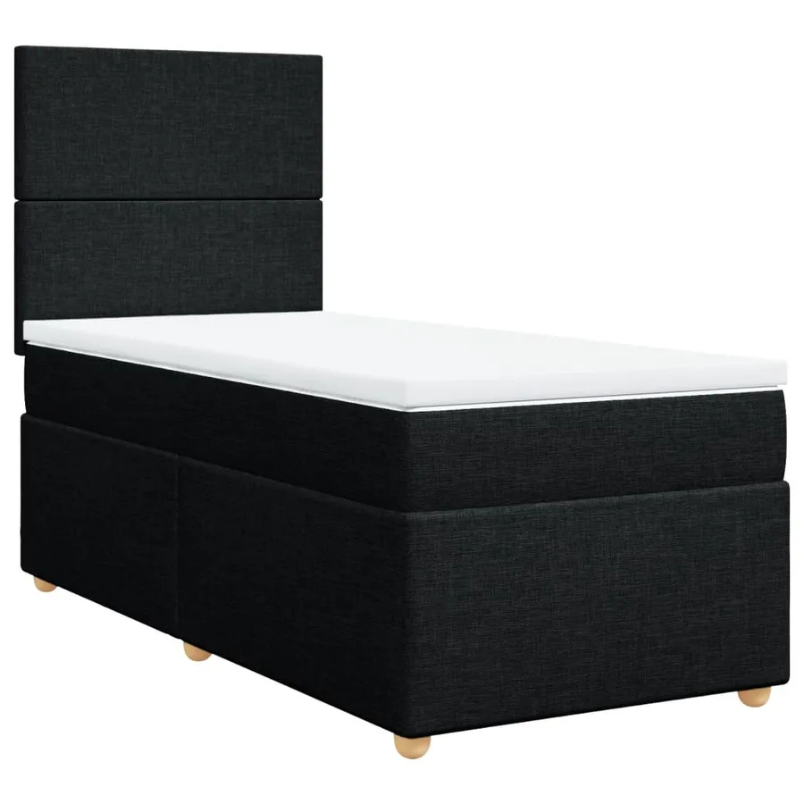 Sommier à lattes de lit et matelas Noir 80x200 cm Tissu - 2