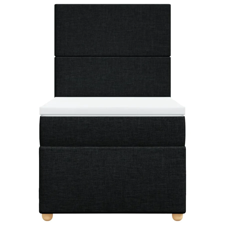 Sommier à lattes de lit et matelas Noir 80x200 cm Tissu - 4