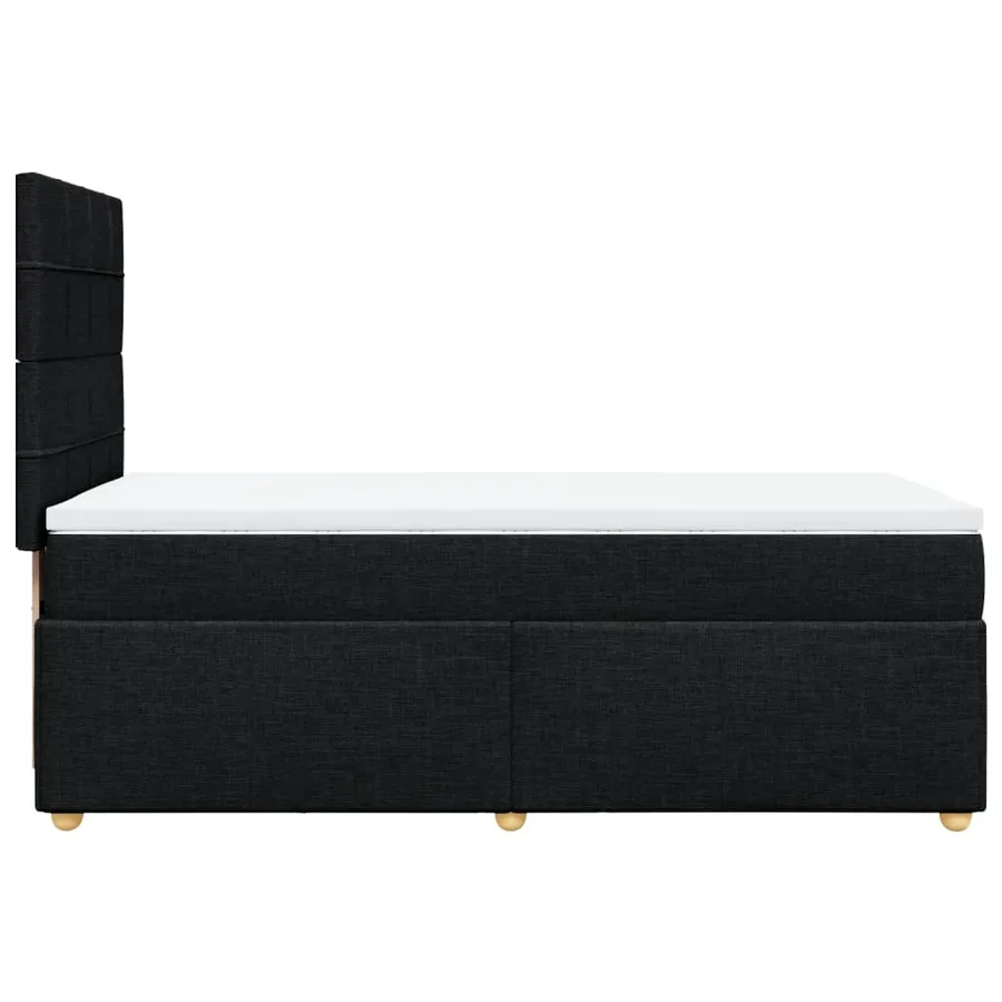 Sommier à lattes de lit et matelas Noir 80x200 cm Tissu - 7